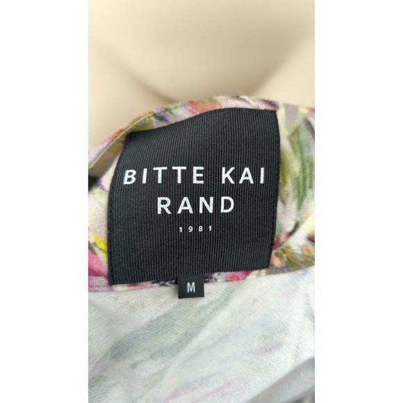 Bitte Kai Rand Faux Wrap Dress Abstract Pattern Wearable Art Colorful Long Slv M - Picture 4 of 6